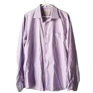 Tommy Bahama Lavender/White Striped Button Down Shirt Size 17 36-37